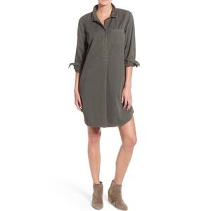 Madewell Olive Green Garment Dye Shirtdress XS